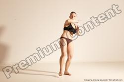 Underwear Martial art Woman White Moving poses Average long colored Dynamic poses Academic